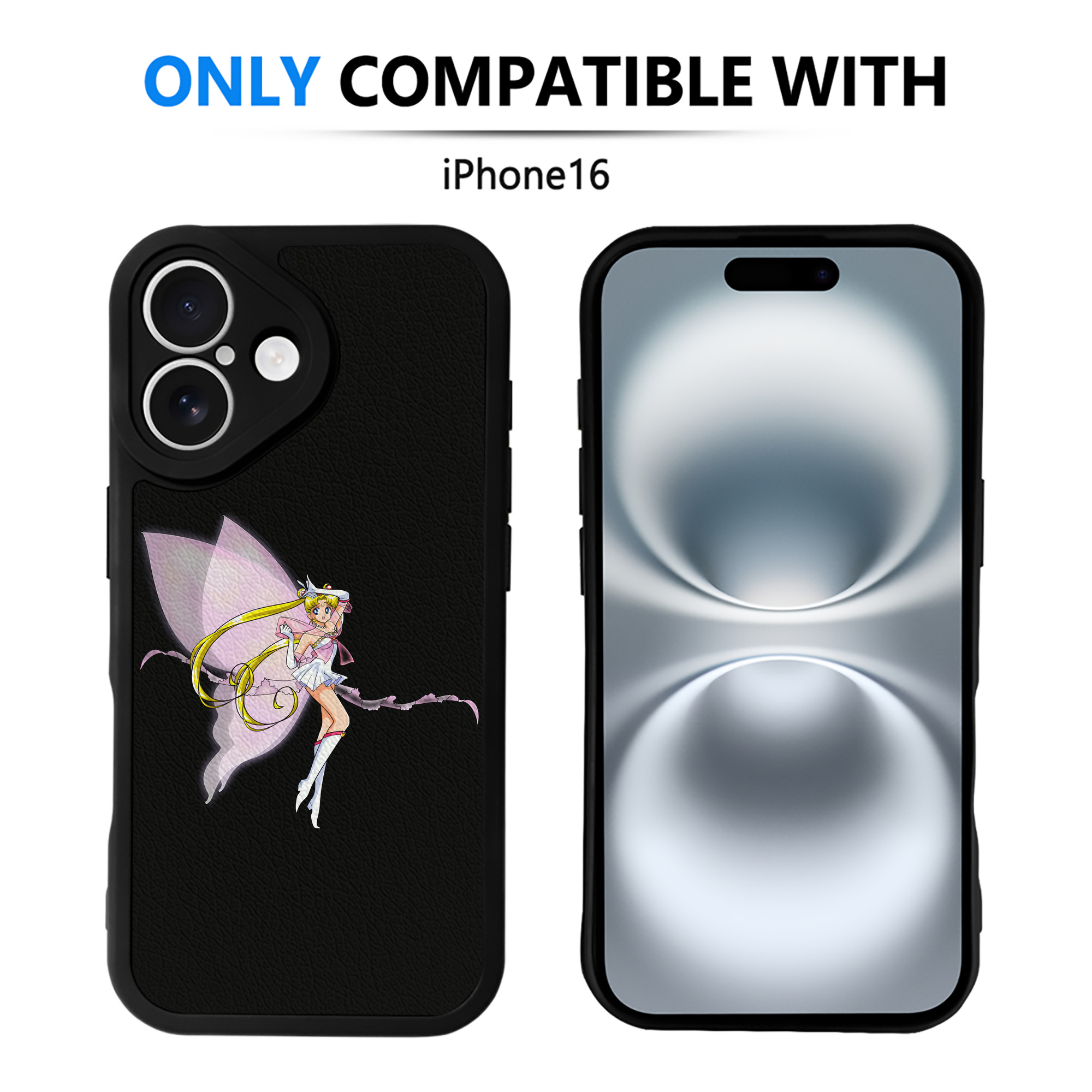 （画像用） 美少女戦士セーラームーン 月野 うさぎ つきの うさぎ Sailor Moon Tsukino Usagi 【iPhone 16シリーズ対応】シリコンスマホケース（レザー調） 材質：シリコン